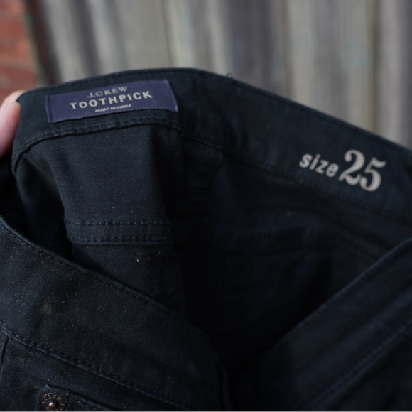 J.CREW WOMEN’S BLACK SKINNY TOOTHPICK DENIM JEANS 25 - Picture 8 of 9